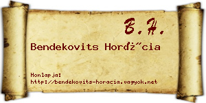 Bendekovits Horácia névjegykártya